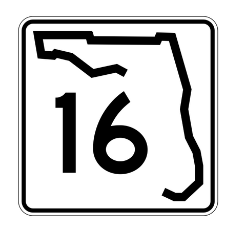 Florida State Road 16 Sticker Decal R1351 Highway Sign - Winter Park Products