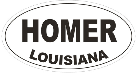 Homer Louisiana Oval Bumper Sticker or Helmet Sticker D3835