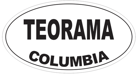 Teorama Columbia Oval Bumper Sticker or Helmet Sticker D4630