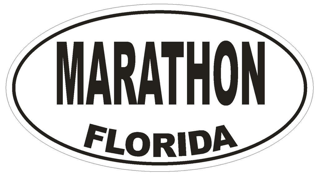 Marathon Florida Oval Bumper Sticker or Helmet Sticker D1560 Euro Oval - Winter Park Products