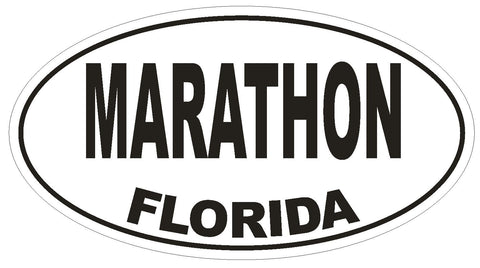 Marathon Florida Oval Bumper Sticker or Helmet Sticker D1560 Euro Oval - Winter Park Products