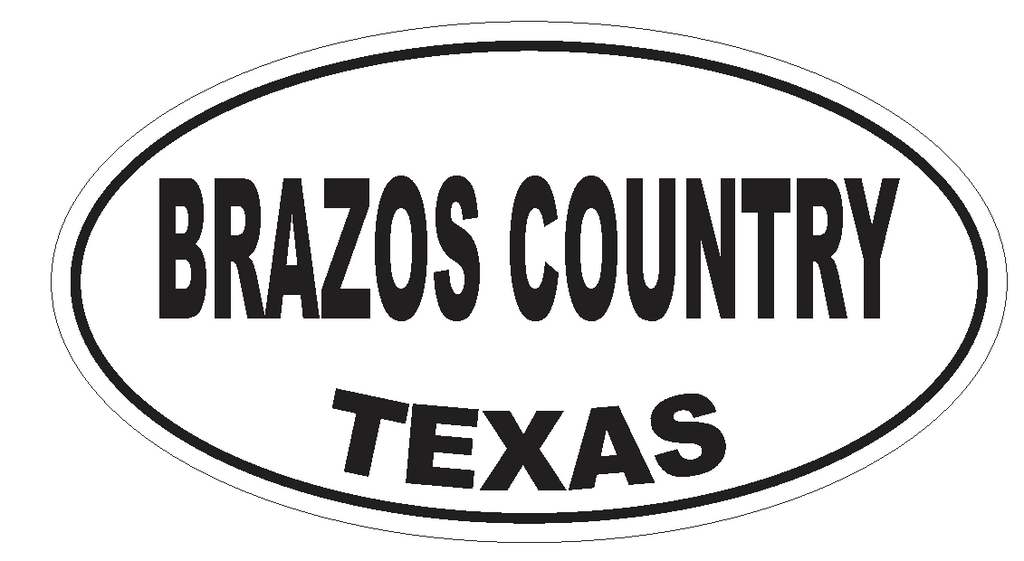 Brazos Country Texas Oval Bumper Sticker or Helmet Sticker D3169 Euro Oval - Winter Park Products