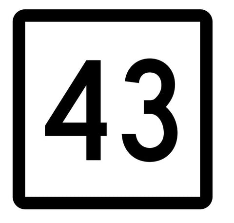 Connecticut State Highway 43 Sticker Decal R5083 Highway Route Sign