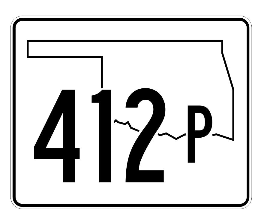 Oklahoma State Highway 412P Sticker Decal R5730 Highway Route Sign