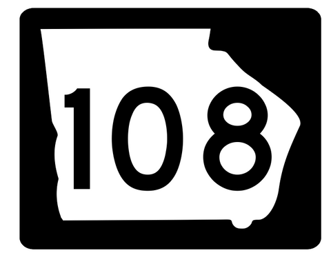 Georgia State Route 108 Sticker R3651 Highway Sign