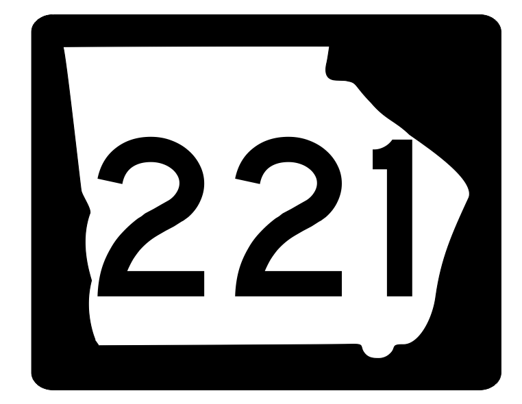 Georgia State Route 221 Sticker R3887 Highway Sign