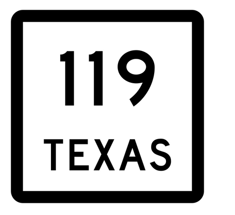 Texas State Highway 119 Sticker Decal R2420 Highway Sign - Winter Park Products