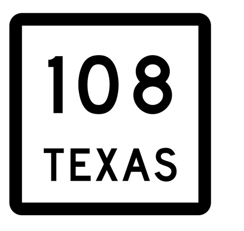 Texas State Highway 108 Sticker Decal R2409 Highway Sign - Winter Park Products