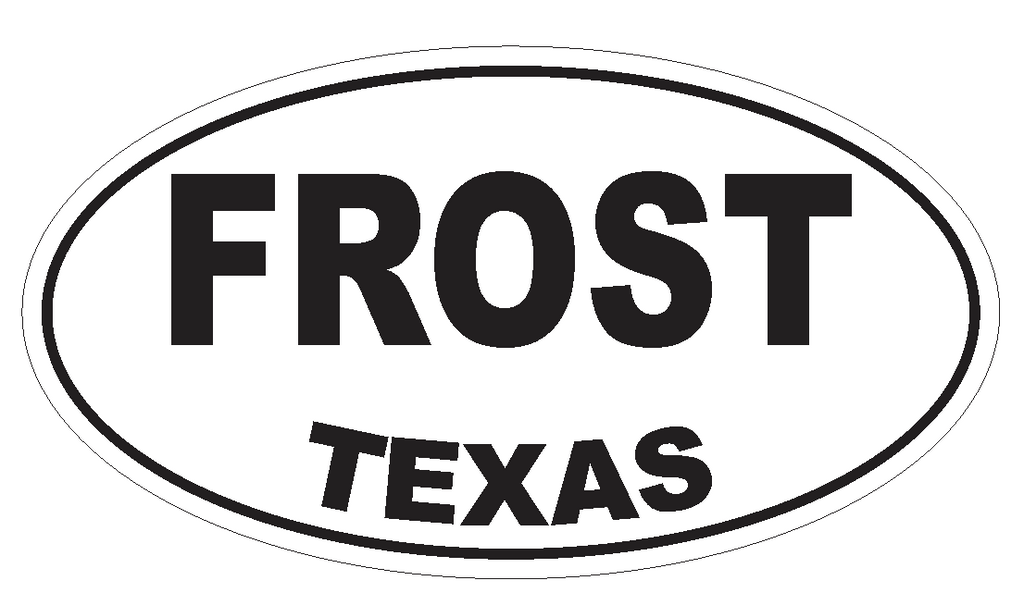 Frost Texas Oval Bumper Sticker or Helmet Sticker D3403 Euro Oval - Winter Park Products