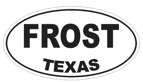 Frost Texas Oval Bumper Sticker or Helmet Sticker D3403 Euro Oval - Winter Park Products