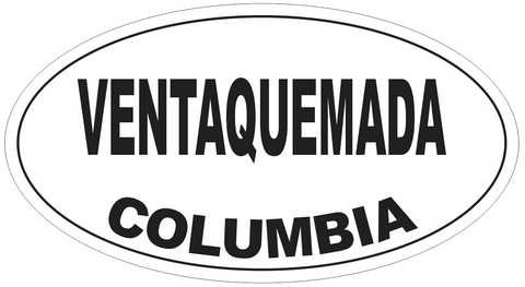 Ventaquemada Columbia Oval Bumper Sticker or Helmet Sticker D4796