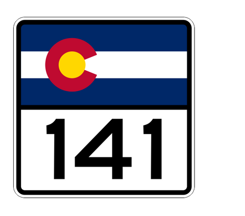 Colorado State Highway 141 Sticker Decal R1861 Highway Sign - Winter Park Products