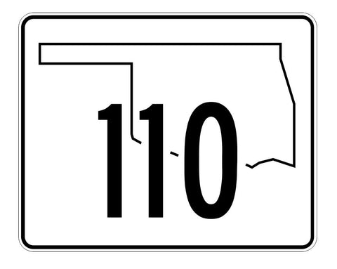 Oklahoma State Highway 110 Sticker Decal R5685 Highway Route Sign