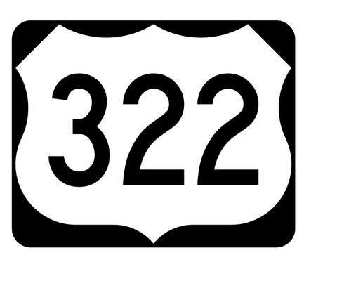 US Route 322 Sticker R2182 Highway Sign Road Sign - Winter Park Products