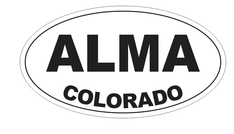 Alma Colorado Oval Bumper Sticker D7140 Euro Oval