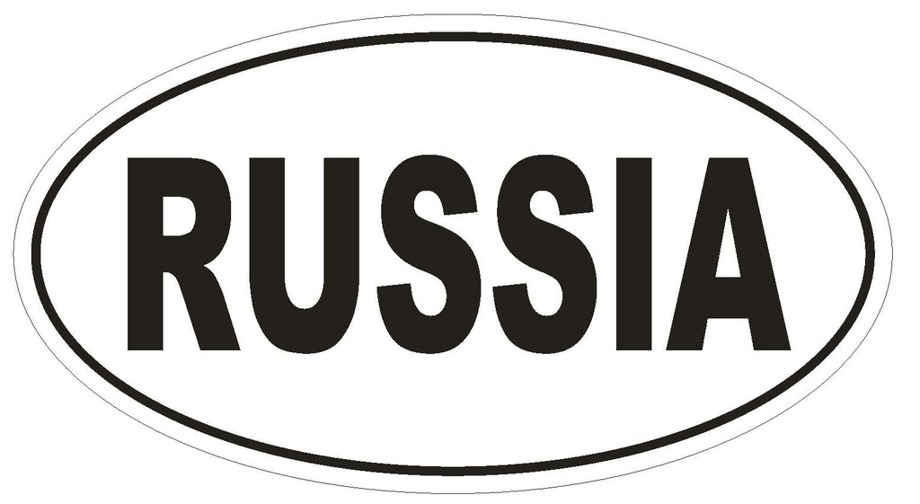 RUSSIA Oval Bumper Sticker or Helmet Sticker D2132 Country Euro oval - Winter Park Products