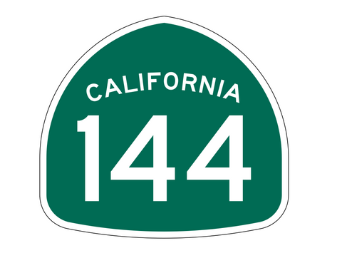 California State Route 144 Sticker Decal R1216 Highway Sign - Winter Park Products