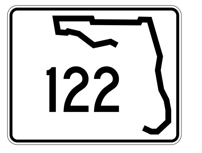 Florida State Road 122 Sticker Decal R1472 Highway Sign - Winter Park Products