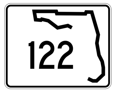 Florida State Road 122 Sticker Decal R1472 Highway Sign - Winter Park Products