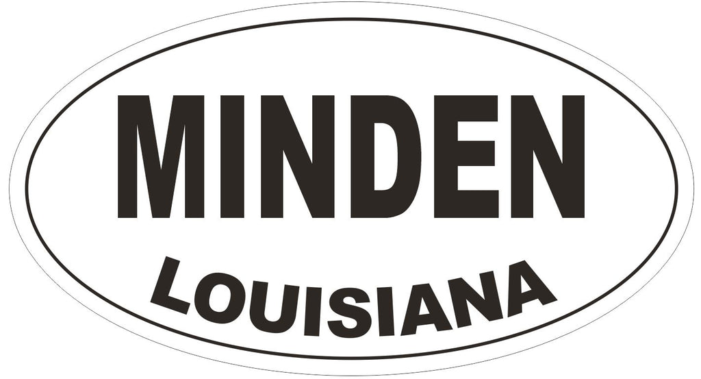 Minden Louisiana Oval Bumper Sticker or Helmet Sticker D3854