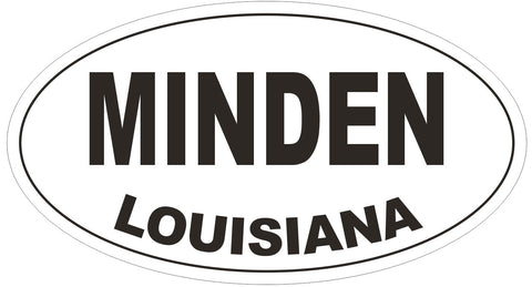 Minden Louisiana Oval Bumper Sticker or Helmet Sticker D3854