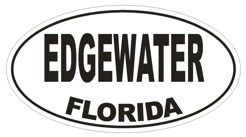 Edgewater Florida Oval Bumper Sticker or Helmet Sticker D1539 Euro Oval - Winter Park Products