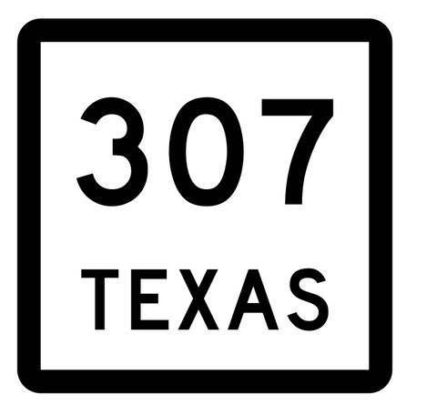 Texas State Highway 307 Sticker Decal R2602 Highway Sign