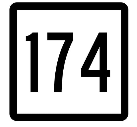 Connecticut State Highway 174 Sticker Decal R5184 Highway Route Sign