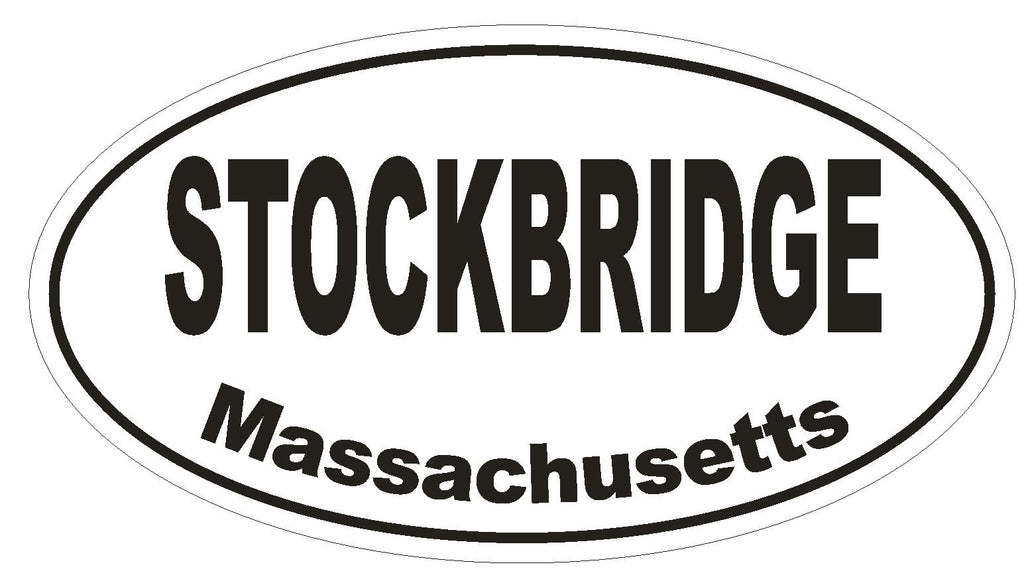 Stockbridge Massachusetts Oval Bumper Sticker or Helmet Sticker D1451 Euro Oval - Winter Park Products