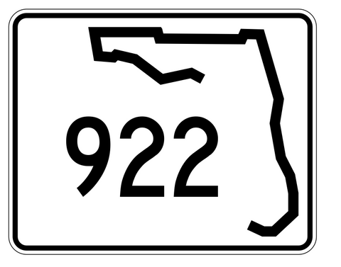 Florida State Road 922 Sticker Decal R1749 Highway Sign - Winter Park Products