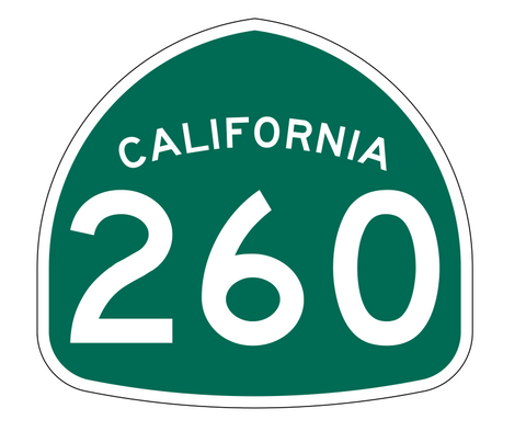 California State Route 260 Sticker Decal R1310 Highway Sign - Winter Park Products