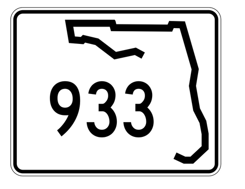 Florida State Road 933 Sticker Decal R1752 Highway Sign - Winter Park Products