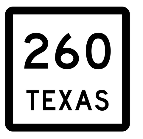 Texas State Highway 260 Sticker Decal R2555 Highway Sign