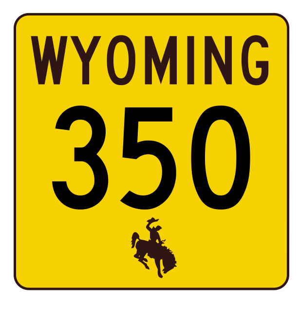 Wyoming Highway 350 Sticker R3520 Highway Sign