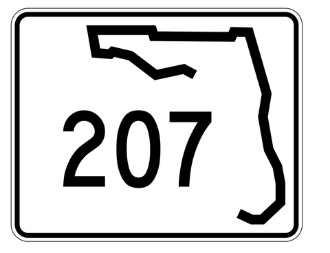 Florida State Road 207 Sticker Decal R1497 Highway Sign - Winter Park Products