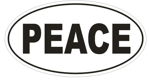 PEACE Oval Bumper Sticker or Helmet Sticker D544 Laptop Cell Hippie Euro Oval - Winter Park Products