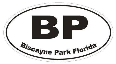 Biscayne Park Florida Oval Bumper Sticker or Helmet Sticker D1628 Euro Oval - Winter Park Products