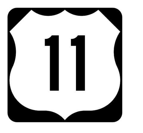 US Route 11 Sticker R1879 Highway Sign Road Sign - Winter Park Products