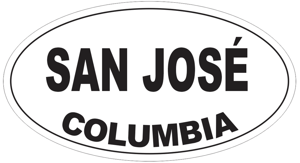 San Jose Columbia Oval Bumper Sticker or Helmet Sticker D4990
