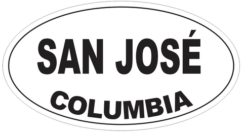 San Jose Columbia Oval Bumper Sticker or Helmet Sticker D4990