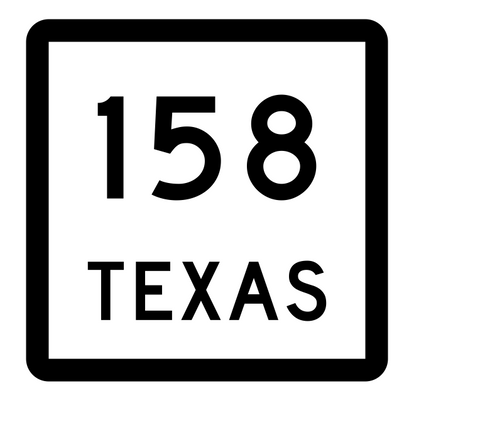 Texas State Highway 158 Sticker Decal R2457 Highway Sign - Winter Park Products