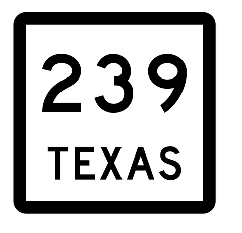 Texas State Highway 239 Sticker Decal R2535 Highway Sign