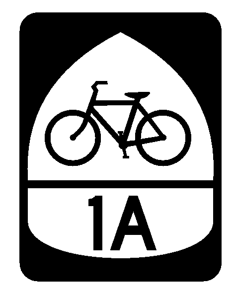 US Bicycle Route 1A Sticker R3172 Highway Sign