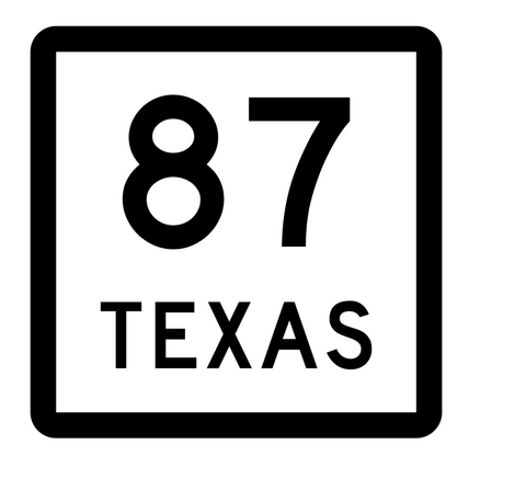 Texas State Highway 87 Sticker Decal R2388 Highway Sign - Winter Park Products