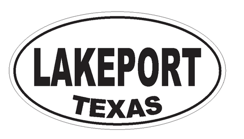 Lakeport Texas Oval Bumper Sticker or Helmet Sticker D3616 Euro Oval - Winter Park Products