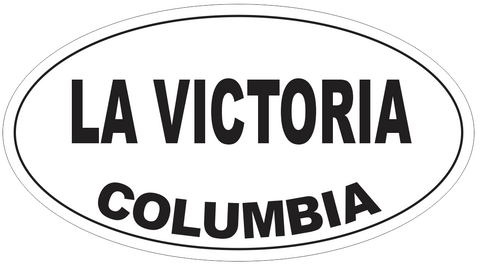 La Victoria Columbia Oval Bumper Sticker or Helmet Sticker D4937