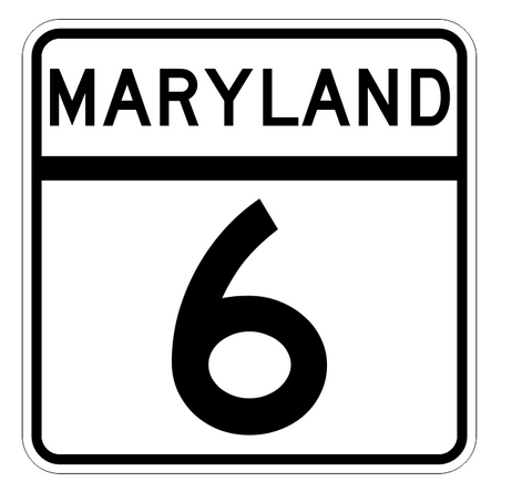 Maryland State Highway 6 Sticker Decal R2667 Highway Sign