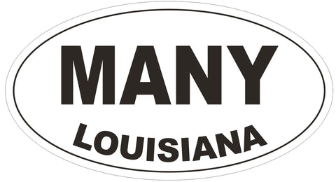 Many Louisiana Oval Bumper Sticker or Helmet Sticker D3851