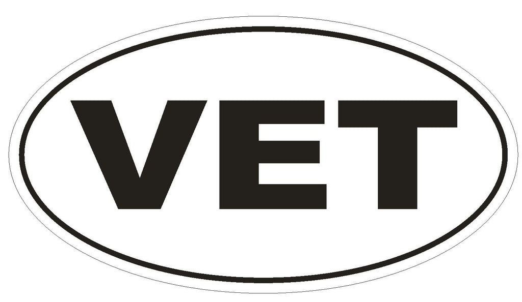 VET Oval Bumper Sticker or Helmet Sticker D541 Laptop Cell Military Euro Oval - Winter Park Products