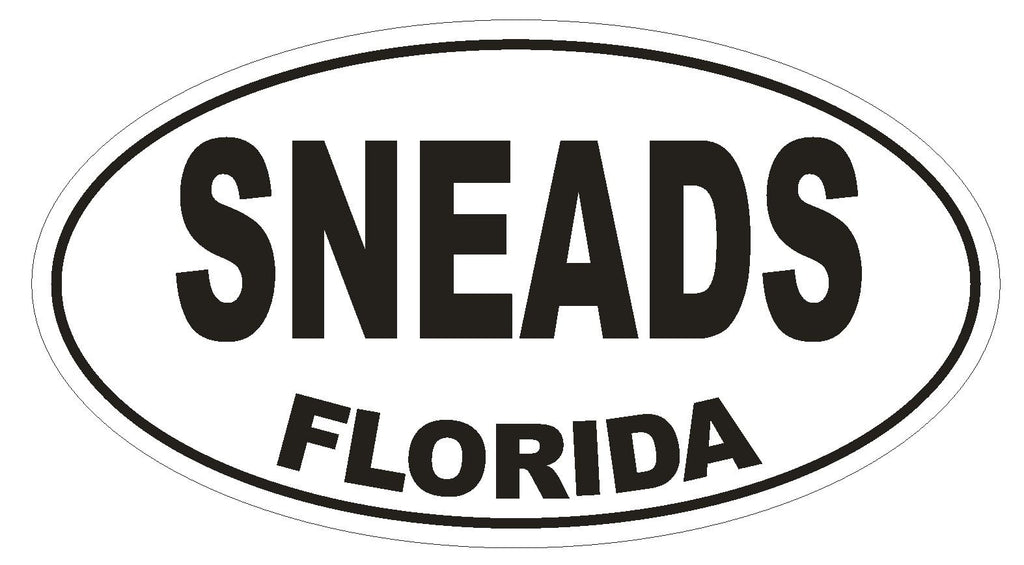 Sneads Florida Oval Bumper Sticker or Helmet Sticker D1334 Euro Oval - Winter Park Products